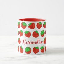 Personalisierte Red Strawberry-Tasse mit Namen