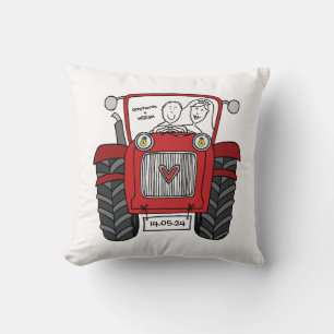 Personalisierte Red Traktor Country Farm Wedding Kissen