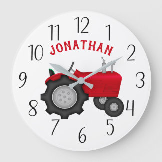 Personalisierte RedTraktor Wall-Uhr Große Wanduhr
