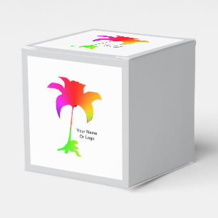 Personalisierte Regenbogen-Blumenrand-Weingeschenk Geschenkschachtel