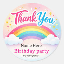 Personalisierte Regenbogen-Geburtstags-Dankeschön-