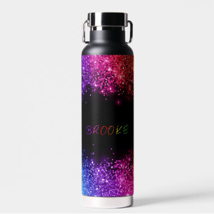 Personalisierte Regenbogen-Glitter-Rahmen Trinkflasche