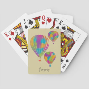 Personalisierte Regenbogen-Heißluftballons Spielkarten