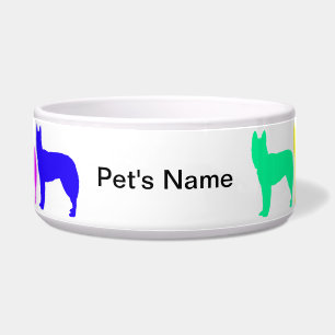 Personalisierte Regenbogen-Schäferhund-Schüssel Napf