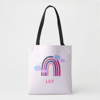 Personalisierte Regenbogen- und Wolken-Tasche für  Tasche