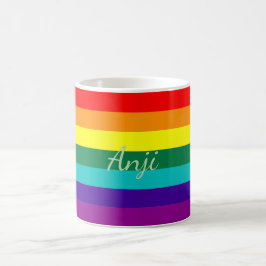 Personalisierte Regenbogenflagge zum LGBTQ-Stolzmo Kaffeetasse