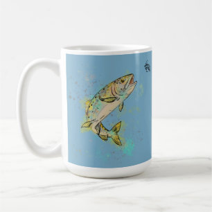 Personalisierte Regenbogenforelle 15oz. Keramik Ta Kaffeetasse