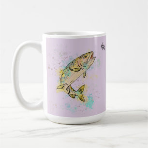 Personalisierte Regenbogenforelle 15oz. Keramik-Ta Kaffeetasse
