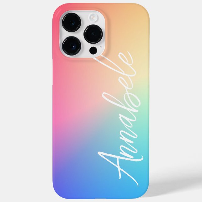 Personalisierte Regenbogenglanz Case-Mate iPhone 14 Pro Max Hülle (Rückseite)