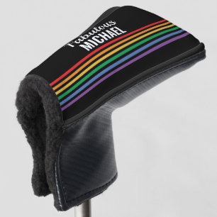Personalisierte Regenbogenstreifen für schwarze LG Golf Headcover