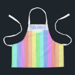 Personalisierte Regenbogenwolke farbenfroh Schürze<br><div class="desc">Regenbogenstreifen und Wolken personalisierten Kinder Schürze.</div>