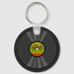 Personalisierte Reggae-Vinylaufzeichnung Schlüsselanhänger