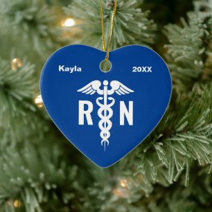 Personalisierte registrierte Krankenschwester Cadu Keramik Ornament