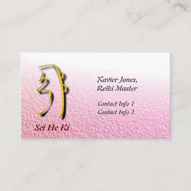 Personalisierte Reiki Master Visitenkarten Visitenkarte (Vorderseite)