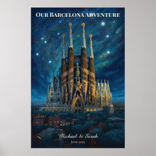 Personalisierte Reise nach Barcelona Sagrada Fam Poster