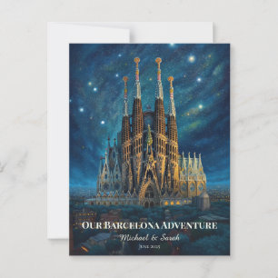 Personalisierte Reise nach Barcelona   Sagrada Fam Postkarte