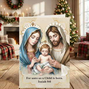 Personalisierte religiöse Weihnachts-Bibelvers-Fal Feiertagskarte