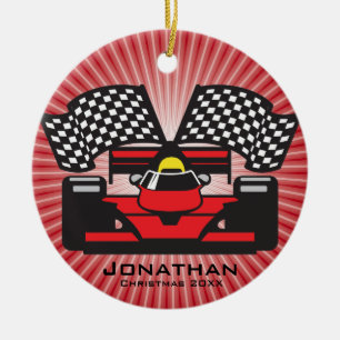 Personalisierte Rennwagen Keramikornament