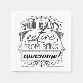 Personalisierte Rentenziffer schwarze Typografie Serviette