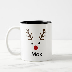 Personalisierte Rentier-Tasse Zweifarbige Tasse