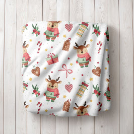 Personalisierte Rentier-Weihnachts-Fleece-Decke Fleecedecke