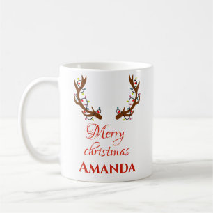 Personalisierte Rentiere - frohe Weihnachten Kaffeetasse