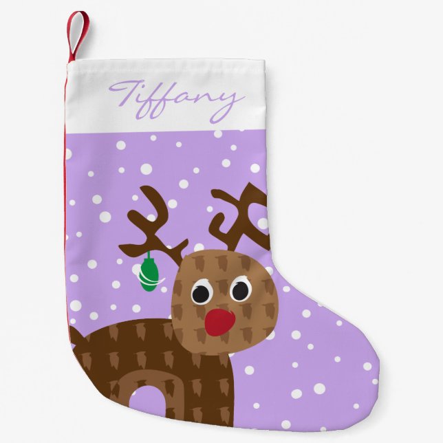 Personalisierte Rentiere Kleiner Weihnachtsstrumpf (Vorderseite)