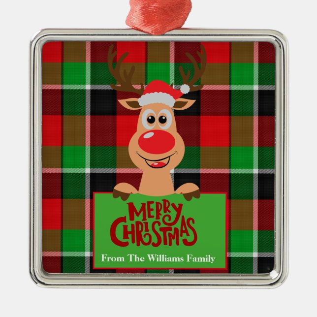 Personalisierte Rentierfest Ornament Aus Metall (Vorne)