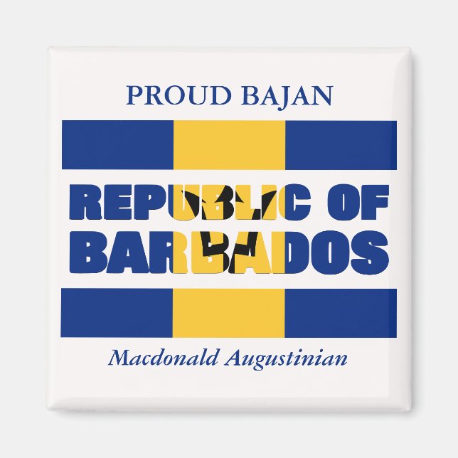 Personalisierte Republik Barbados Magnet (Vorne)