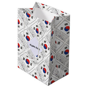 Personalisierte Republik Korea Süd Flagge gekachel Mittlere Geschenktüte