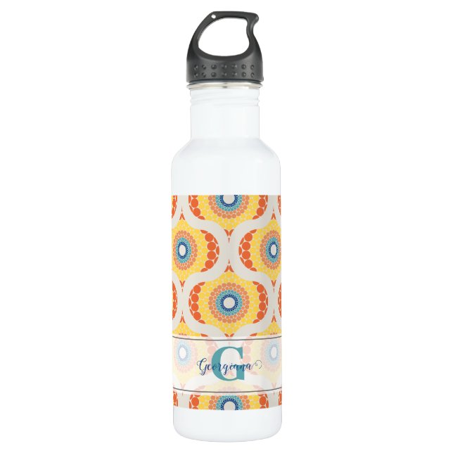 Personalisierte Retro-Ägäische Sommerradiant Manda Edelstahlflasche (Vorderseite)