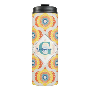 Personalisierte Retro-Ägäische Sommerradiant Manda Thermosbecher