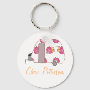 Personalisierte Retro Art Caravan Besitzer Schlüss Schlüsselanhänger