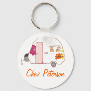 Personalisierte Retro Art Caravan Besitzer Schlüss Schlüsselanhänger