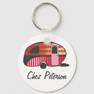 Personalisierte Retro Art Caravan Besitzer Schlüss Schlüsselanhänger