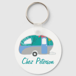 Personalisierte Retro-Art Wohnwagen Besitzer-Schlü Schlüsselanhänger