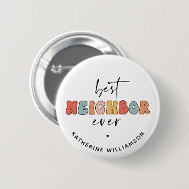 Personalisierte Retro Best Neighbour je Niedlich Button