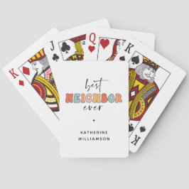 Personalisierte Retro Best Neighbour je Niedlich Spielkarten