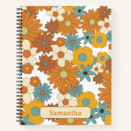 Personalisierte Retro-Blume - Sketchbook Notizbuch