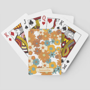 Personalisierte Retro-Blume - Sketchbook Spielkarten