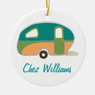 Personalisierte Retro Design Caravan Ornamente