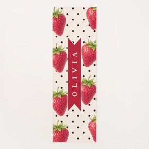 Personalisierte Retro Erdbeere Punkte Vintage Yogamatte