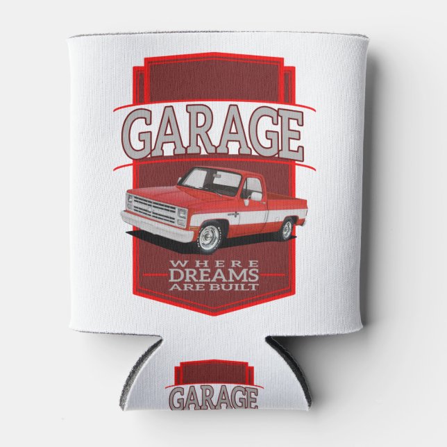 personalisierte Retro-Garage c10 Dosenkühler (Vorderseite)