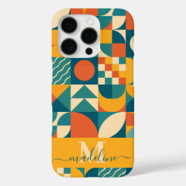 Personalisierte Retro geometrische Farbe iPhone 16 Pro Hülle