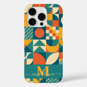 Personalisierte Retro geometrische Farbe iPhone 16 Pro Hülle
