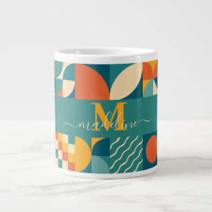 Personalisierte Retro geometrische Farbe Jumbo-Tasse