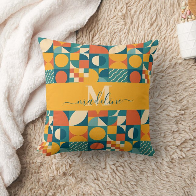 Personalisierte Retro geometrische Farbe Kissen (Decke)
