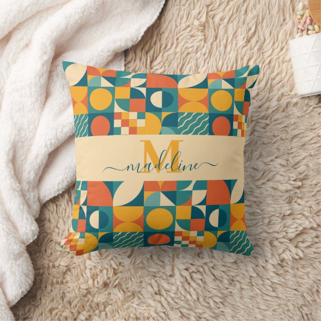 Personalisierte Retro geometrische Farbe Kissen (Decke)