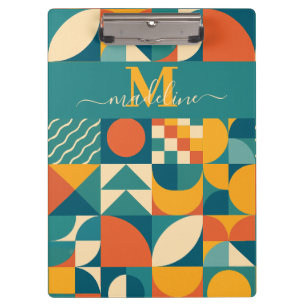 Personalisierte Retro geometrische Farbe Klemmbrett