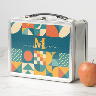 Personalisierte Retro geometrische Farbe Metall Brotdose